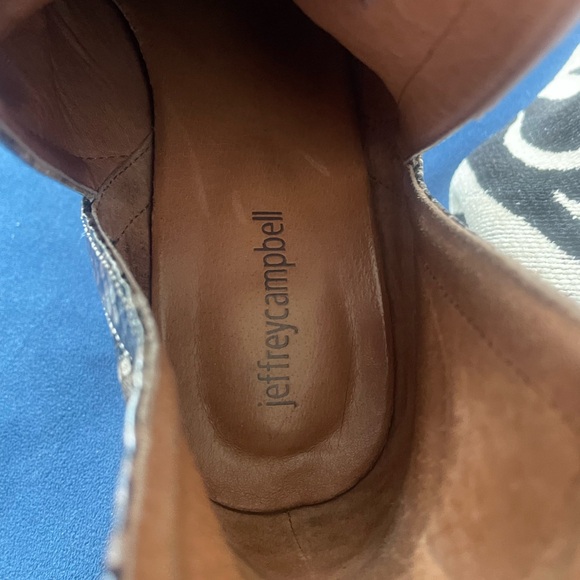 Jeffrey Campbell Black and Gray Snakeskin Ankle Boots - Picture 3 of 5